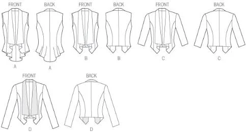 الگوهای خیاطی باتریک B5927 سایز E5 14-16 - 18-20 - 22 ژاکت زنانه، سفید