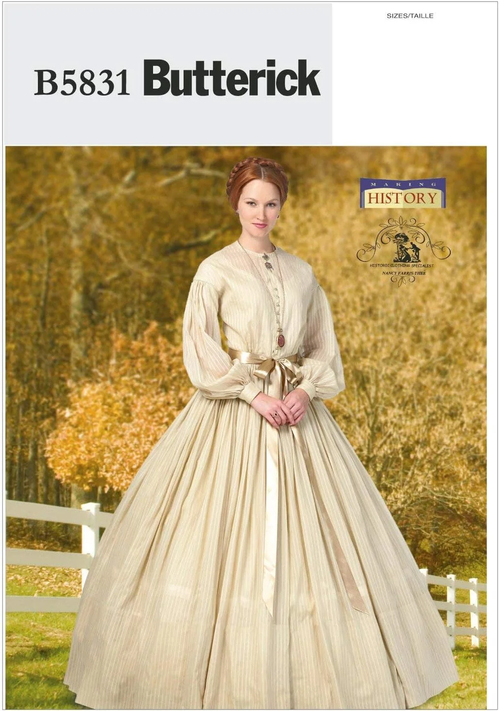 الگوهای خیاطی Butterick B5831 سایز F5 16-18-20-22-24 لباس زنانه، بسته 1 عددی، سفید