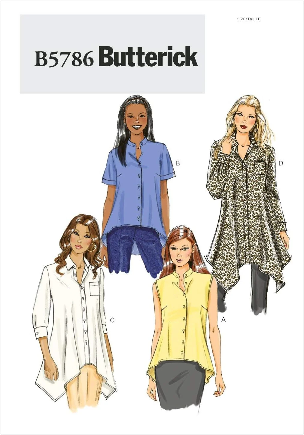 الگوهای خیاطی Butterick B5786 سایز B5 8-10-12-14-16 پیراهن زنانه، بسته 1 عددی، سفید