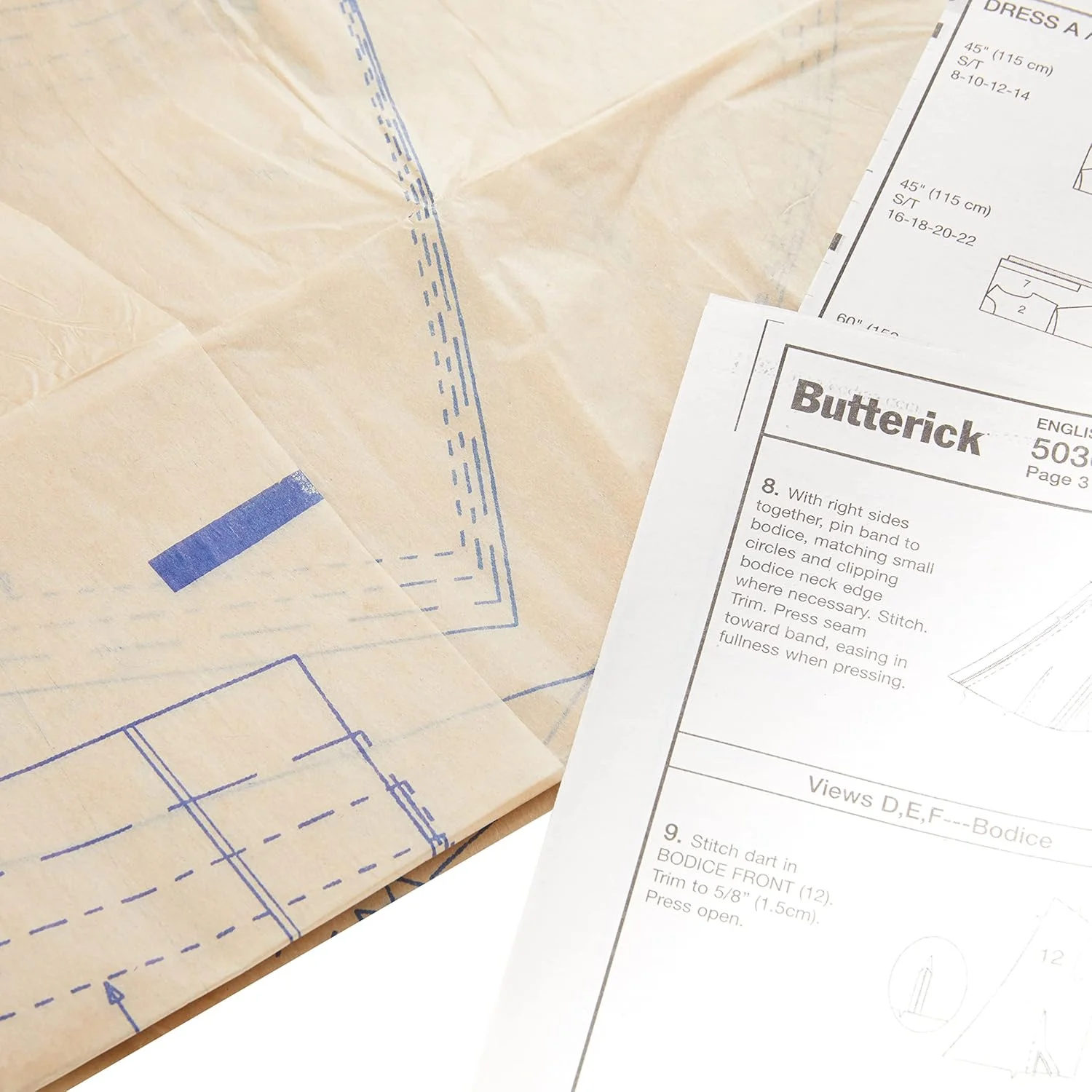 الگوهای Butterick B5030 سایز FF 16-18-20-22 لباس زنانه/کمربند و شال، بسته 1 عددی، سفید الگوهای Butterick B5030 سایز FF 16-18-20-22 لباس زنانه/کمربند و شال، بسته 1 عددی، سفید