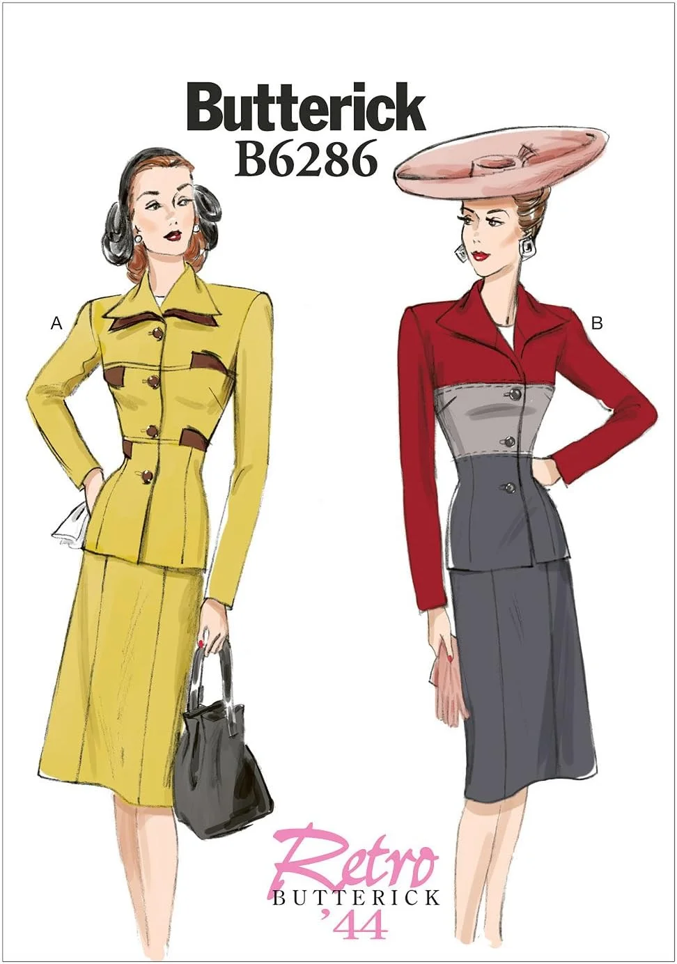 الگوی Butterick 6286 B5، کت و دامن زنانه، سایزهای 8-16، چند رنگ، (8-10-12-14-16)
