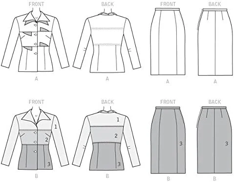 الگوی Butterick 6286 B5، کت و دامن زنانه، سایزهای 8-16، چند رنگ، (8-10-12-14-16) الگوی Butterick 6286 B5، کت و دامن زنانه، سایزهای 8-16، چند رنگ، (8-10-12-14-16)
