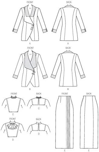 الگوهای خیاطی Butterick 6108 A5 سایزهای 6-8 - 10-12 - 14 کت، سینه بند و دامن زنانه الگوهای خیاطی Butterick 6108 A5 سایزهای 6-8 - 10-12 - 14 کت، سینه بند و دامن زنانه