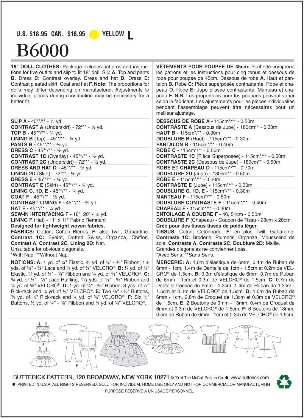 الگوهای خیاطی باتریک 6000OSZ اوه تو عروسک زیبا، چند رنگ الگوهای خیاطی باتریک 6000OSZ اوه تو عروسک زیبا، چند رنگ
