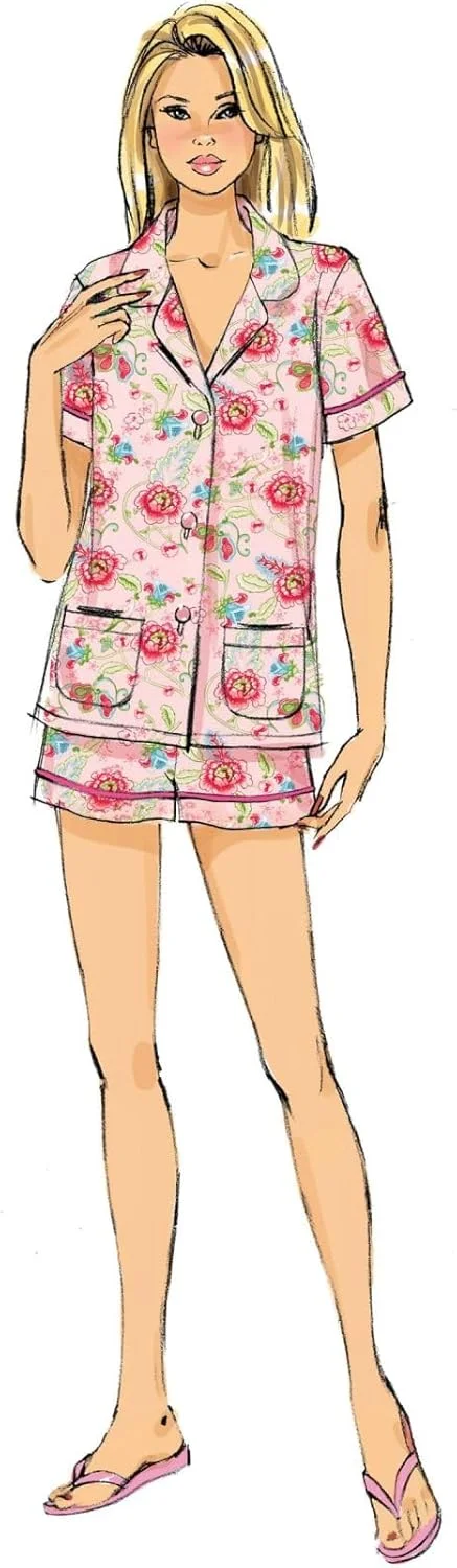 الگوی خیاطی باتریک 6296 A5 سایزهای 6-14، الگوی دوخت تاپ/شلوارک و شلوار زنانه، چند رنگ سفید