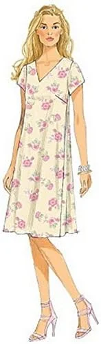 الگوی خیاطی Butterick 6317، لباس زنانه، سایز 14-22، ویسکوز، چند رنگ، E5 (14-16-18-20-22)