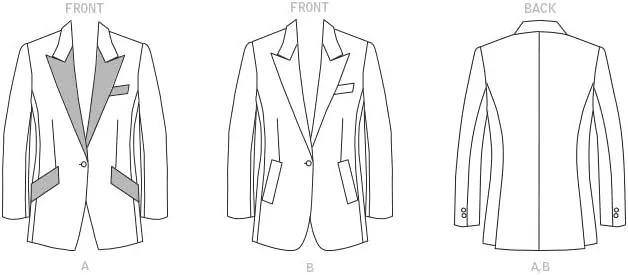 الگوی خیاطی ژاکت زنانه Butterick، دو تکه چند رنگ الگوی خیاطی ژاکت زنانه Butterick، دو تکه چند رنگ