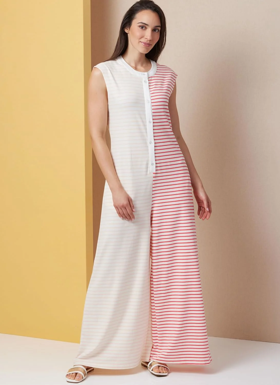 الگوی خیاطی لباس خواب زنانه باتریک سایز بزرگ، چند رنگ