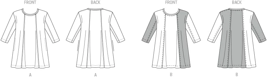 الگوی خیاطی تاپ زنانه باتریک، چند رنگ