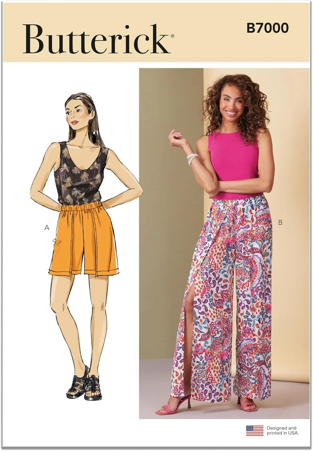 الگوی خیاطی شلوار زنانه باتریک، چند رنگ، 2 تکه