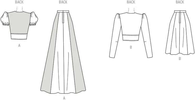 الگوی خیاطی تاپ و دامن زنانه Butterick McCall's مدل قدیمی دهه 1970، کد طراحی M8431، سایزهای 18-20-22-24-26