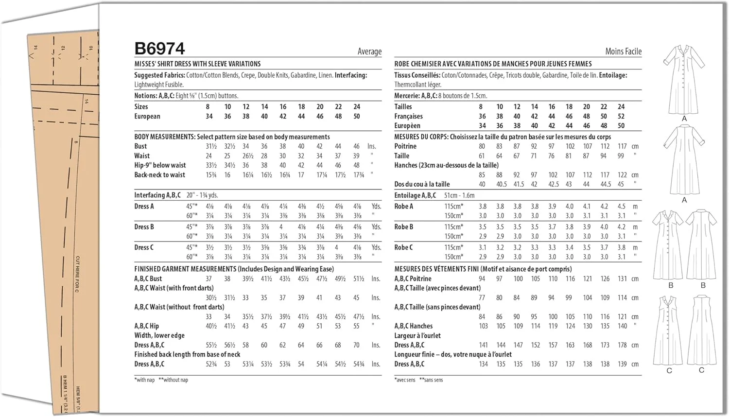 الگوی خیاطی پیراهن کلاسیک زنانه باتریک توسط پالمر/پلتش، کد طراحی B6974، سایزهای 8-10-12-14-16، چند رنگ الگوی خیاطی پیراهن کلاسیک زنانه باتریک توسط پالمر/پلتش، کد طراحی B6974، سایزهای 8-10-12-14-16، چند رنگ