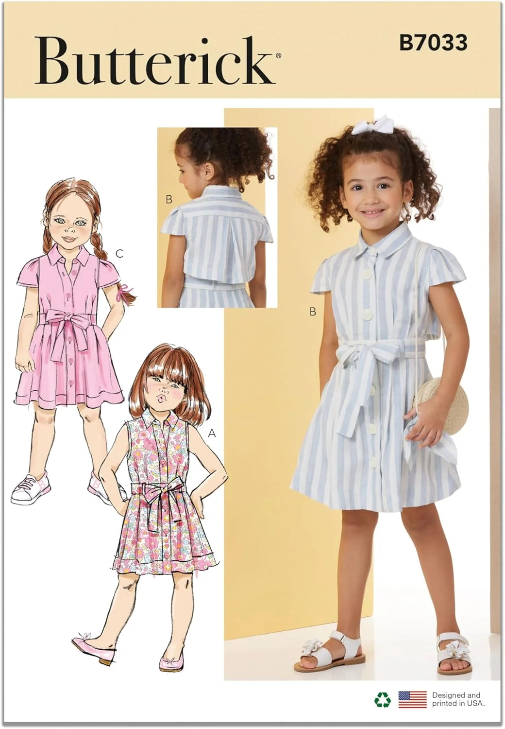 الگوی خیاطی لباس بچگانه Butterick، چند رنگ