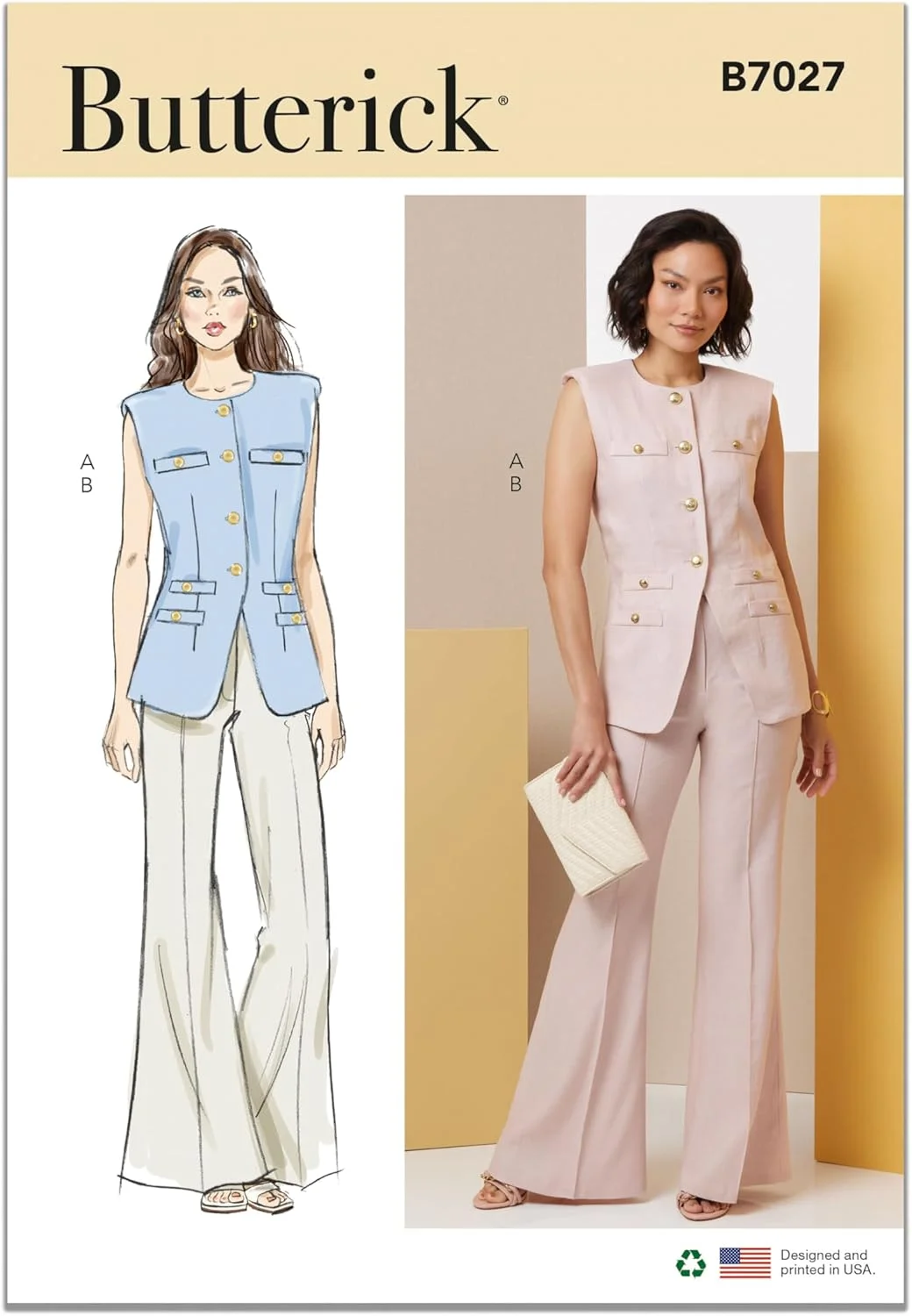 الگوی خیاطی Butterick B7027، چند رنگ