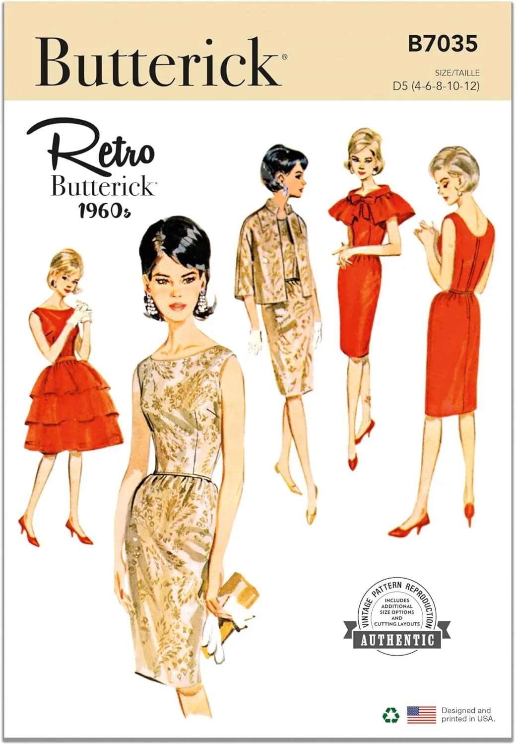 الگوی خیاطی Butterick B7035، چند رنگ