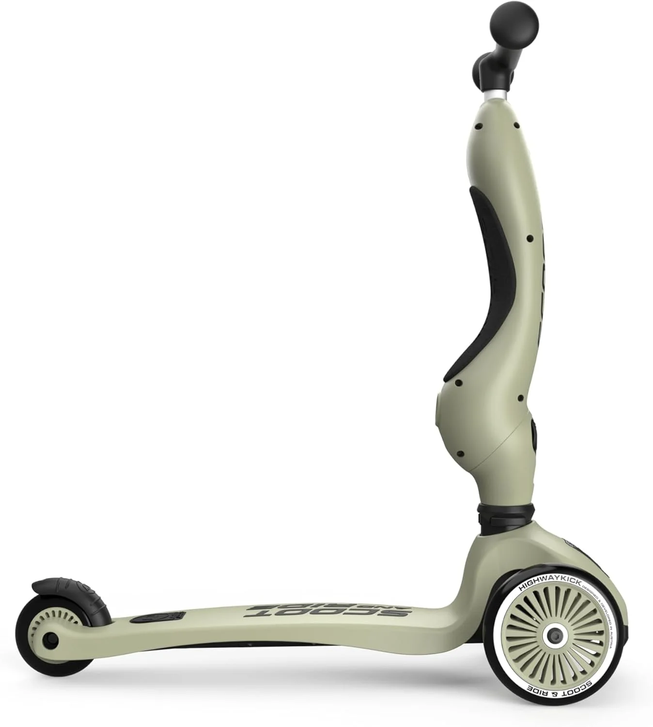 اسکوتر و سواری 2 در 1 Scoot & Ride Highwaykick 1 برای کودکان نوپا، صندلی و فرمان قابل تنظیم، طراحی سبک و پایدار، زیتونی