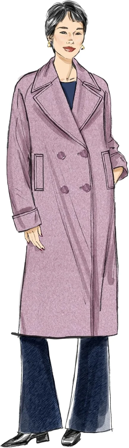 الگوی خیاطی ژاکت و کت دکمه دوبل گشاد زنانه Butterick B7007R5، کد طراحی B7007، سایزها 14-16-18-20-22 الگوی خیاطی ژاکت و کت دکمه دوبل گشاد زنانه Butterick B7007R5، کد طراحی B7007، سایزها 14-16-18-20-22