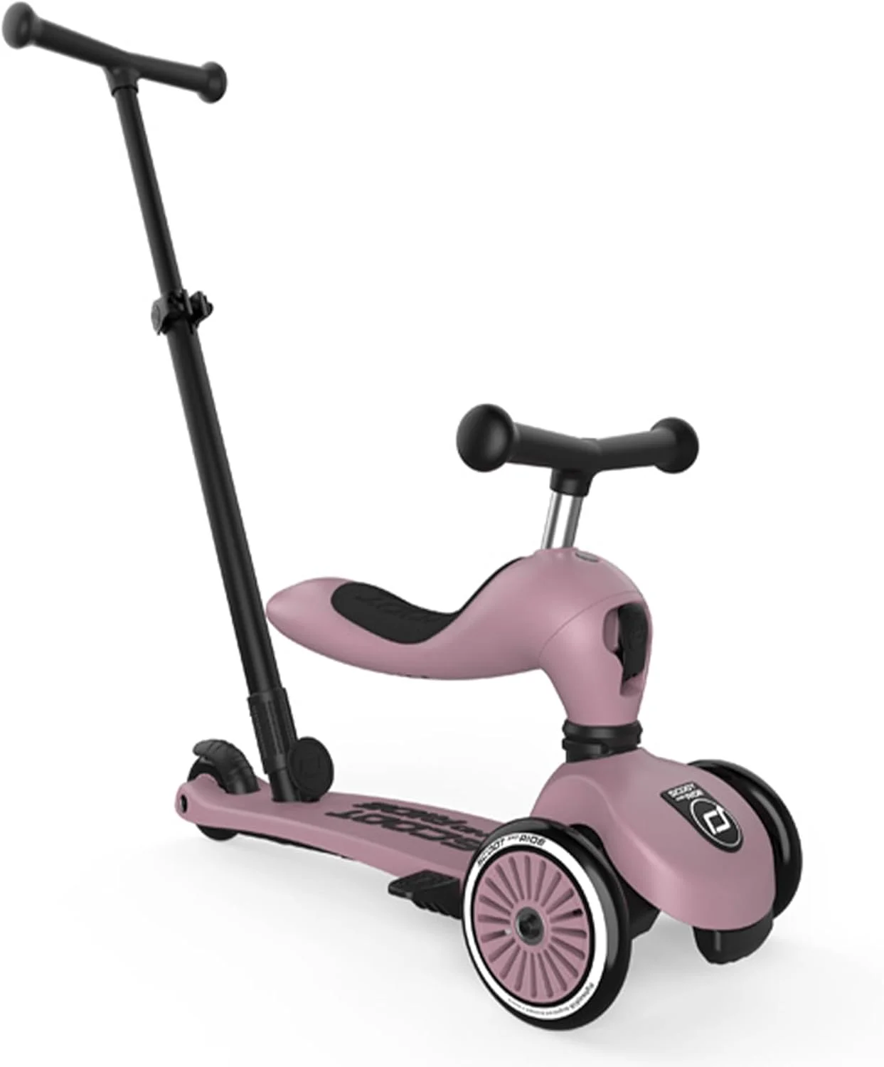 اسکوتر و سه چرخه Scoot and Ride مدل Highwaykick 1 Push Go - دو کاره - دسته قابل تنظیم، تبدیل با یک کلیک، صفحه پا ضد لغزش، سبک و بادوام - Wildberry