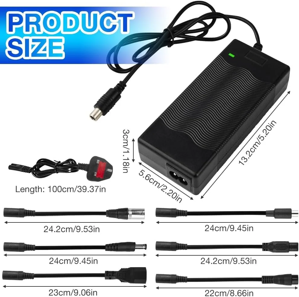 شارژر اسکوتر برقی OSHIMA 42V 2A آداپتور برق AC برای هاوربرد خود متعادل کننده با 6 اتصال