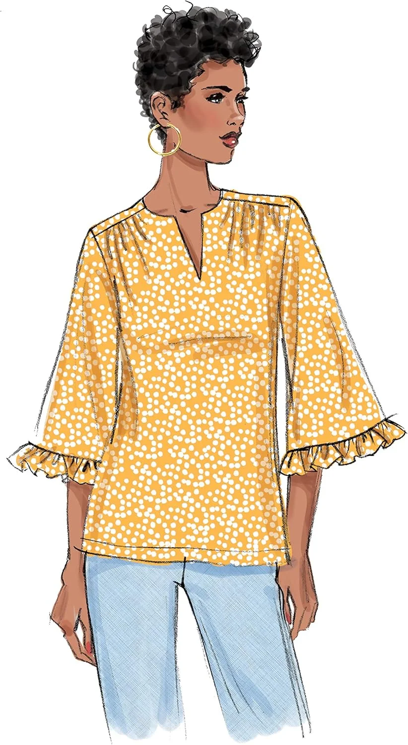 الگوهای خیاطی بلوز زنانه نیمه جذب آسان Butterick B6688A5، سایزهای 6-14، سفید الگوهای خیاطی بلوز زنانه نیمه جذب آسان Butterick B6688A5، سایزهای 6-14، سفید