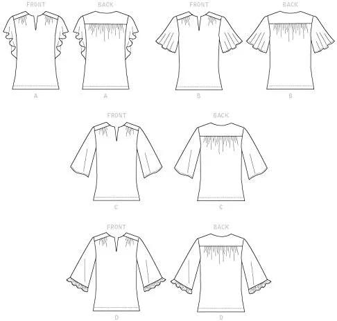 الگوهای خیاطی بلوز زنانه نیمه جذب آسان Butterick B6688A5، سایزهای 6-14، سفید الگوهای خیاطی بلوز زنانه نیمه جذب آسان Butterick B6688A5، سایزهای 6-14، سفید