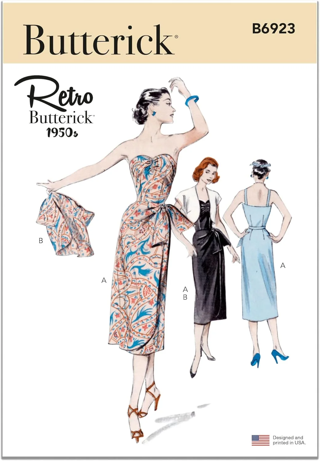 الگوی خیاطی Butterick B6923F5 لباس زنانه و ژاکت بولرو F5 (16-18-20-22-24)
