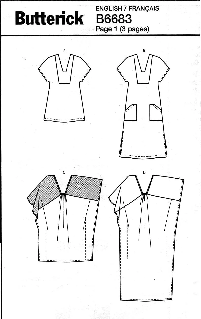 الگوهای خیاطی آسان زنانه باتریک B6683ZZ برای دوخت کافتان و تونیک، سایزهای 16-26 الگوهای خیاطی آسان زنانه باتریک B6683ZZ برای دوخت کافتان و تونیک، سایزهای 16-26