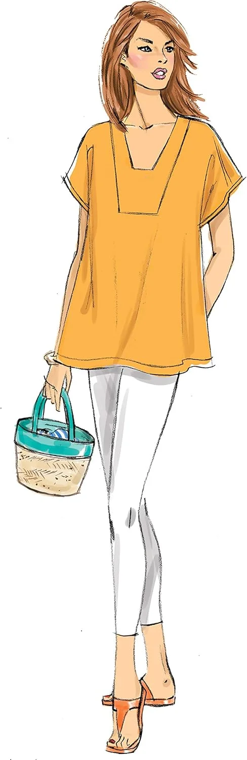 الگوهای خیاطی تونیک و کافتان زنانه آسان Butterick B6683Y، سایزهای 4-14، سفید الگوهای خیاطی تونیک و کافتان زنانه آسان Butterick B6683Y، سایزهای 4-14، سفید