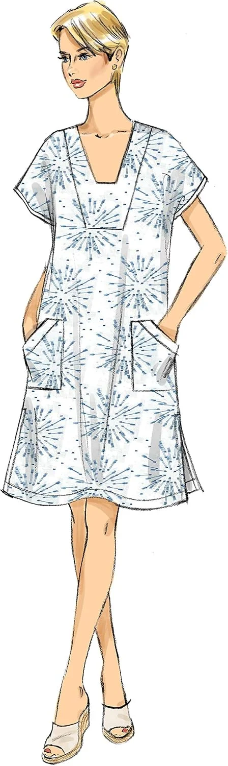 الگوهای خیاطی تونیک و کافتان زنانه آسان Butterick B6683Y، سایزهای 4-14، سفید الگوهای خیاطی تونیک و کافتان زنانه آسان Butterick B6683Y، سایزهای 4-14، سفید