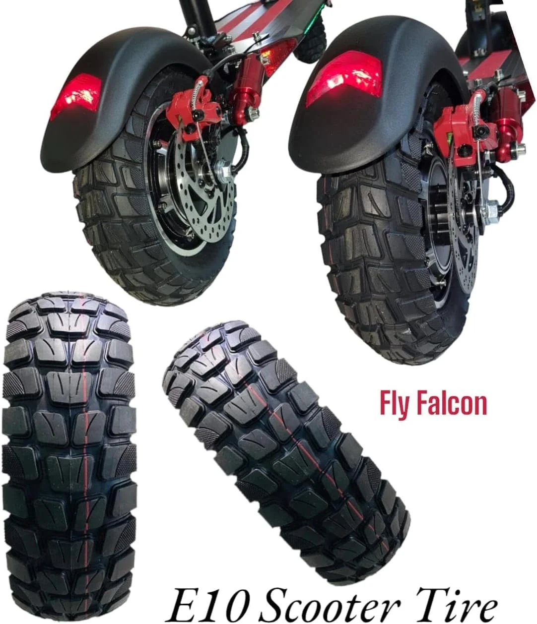لاستیک اسکوتر برقی آفرود E10 مناسب برای لاستیک های 10 X 2.5، مشکی