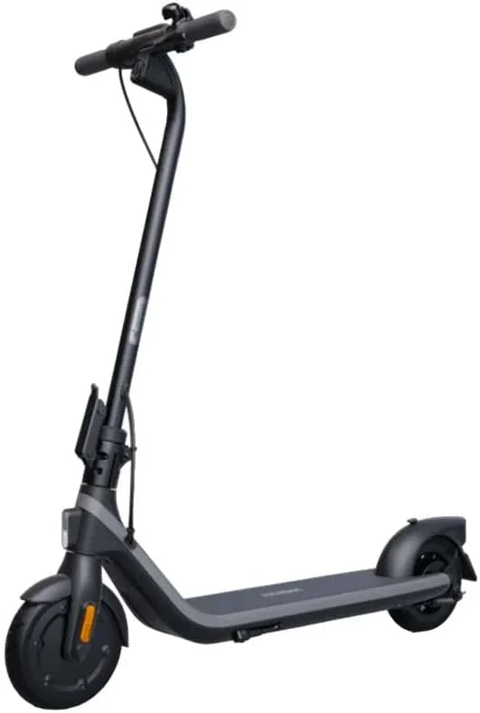 اسکوتر برقی ناین‌بات KickScooter E2 با قدرت Segway | سرعت تا 20 کیلومتر در ساعت | برد معمول تا 20 کیلومتر | ترمز الکترونیکی جلو و ترمز درام عقب | لاستیک‌های توخالی | مشکی