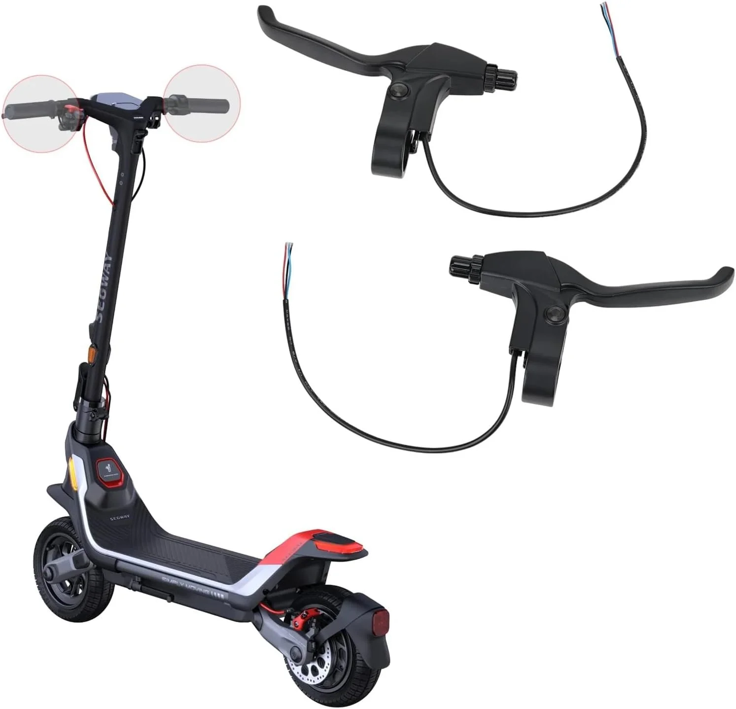 دسته ترمز اصلی Pizgear، برای Ninebot، Kickscooter P65 P100 P100S، برای Segway، قطعات جایگزین اهرم ترمز چپ و راست اسکوتر برقی، ترمز دستی اسکوتر برقی (چپ)
