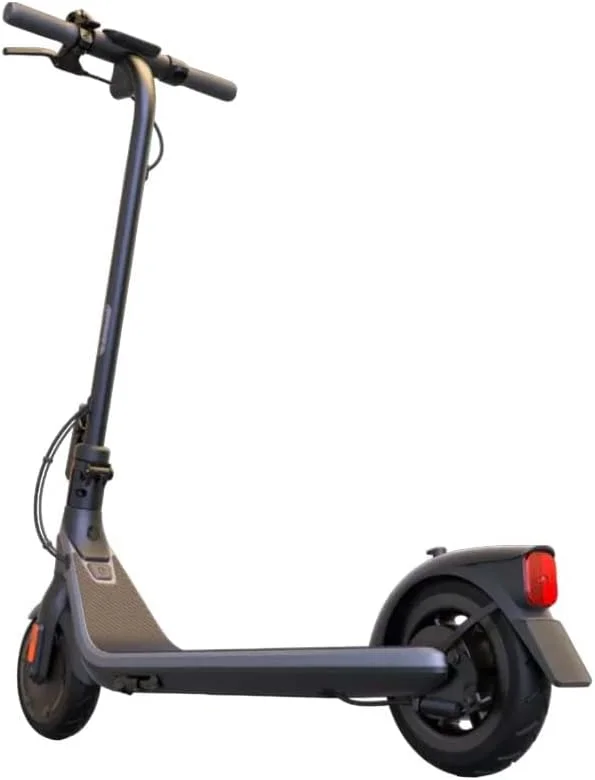 اسکوتر برقی ناین‌بات KickScooter E2 با قدرت Segway | سرعت تا 20 کیلومتر در ساعت | برد معمول تا 20 کیلومتر | ترمز الکترونیکی جلو و ترمز درام عقب | لاستیک‌های توخالی | مشکی