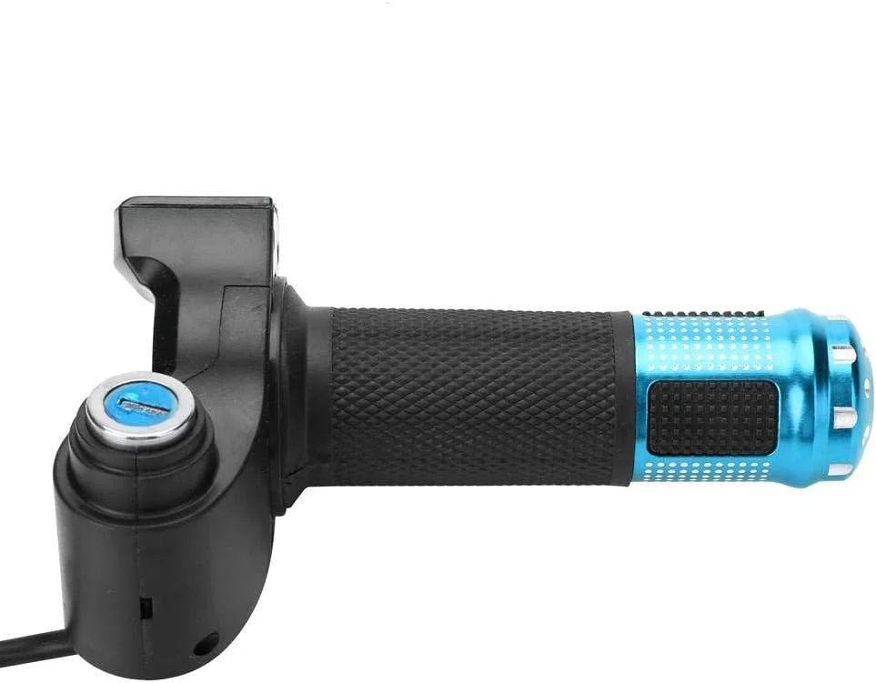 دسته گاز دوچرخه GOTOTOP 4 رنگ، دسته گاز نیمه چرخشی، دسته فرمان گاز با صفحه نمایش LED و قفل کلید برای دوچرخه برقی اسکوتر سه چرخه سایز One، آبی دسته گاز دوچرخه GOTOTOP 4 رنگ، دسته گاز نیمه چرخشی، دسته فرمان گاز با صفحه نمایش LED و قفل کلید برای دوچرخه برقی اسکوتر سه چرخه سایز One، آبی