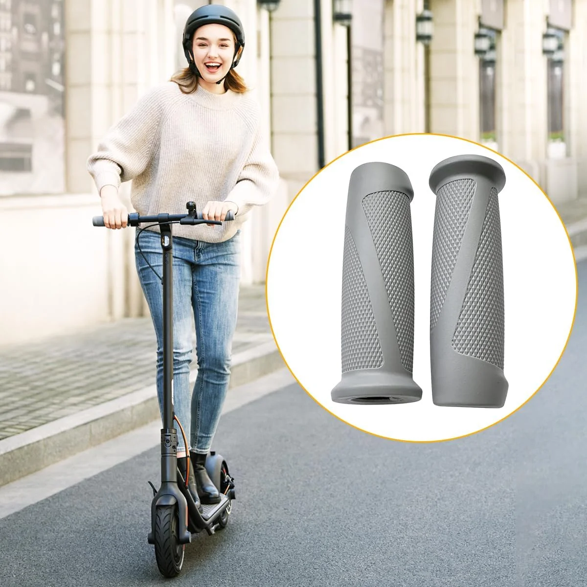 یک جفت روکش دسته فرمان برای اسکوتر برقی تاشو Segway Ninebot F20/F25/F30 plus/F40/D18/D28، اسکیت برد سری F، لوازم جانبی اصلی جایگزین گریپ دسته فرمان خاکستری