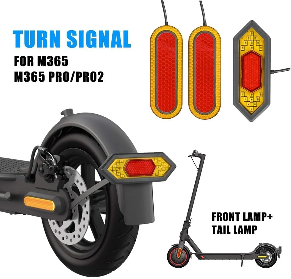 چراغ راهنما LED اسکوتر برقی Fawoonu، چراغ عقب، چراغ جلو با دسته فرمان سازگار برای اسکوتر برقی M365 Pro Pro2