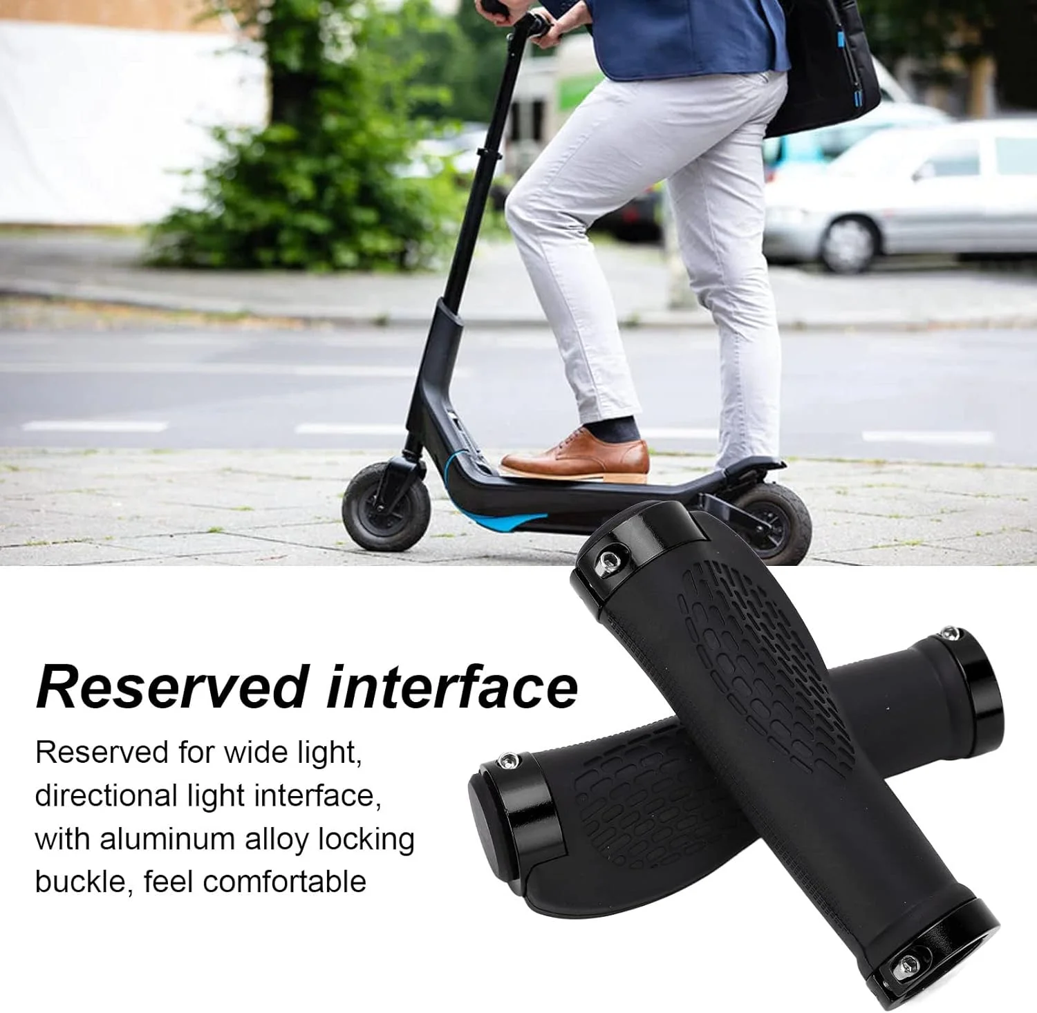 روکش دسته اسکوتر برقی، سیلیکونی یونیورسال، جایگزین دسته اسکوتر برقی، نصب آسان و راحت برای اسکوتر برقی (مشکی)