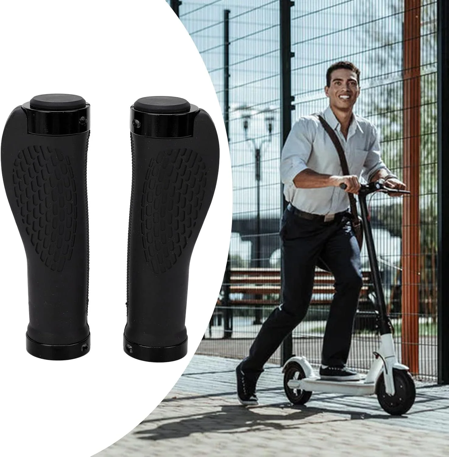 روکش دسته اسکوتر برقی، سیلیکونی یونیورسال، جایگزین دسته اسکوتر برقی، نصب آسان و راحت برای اسکوتر برقی (مشکی)