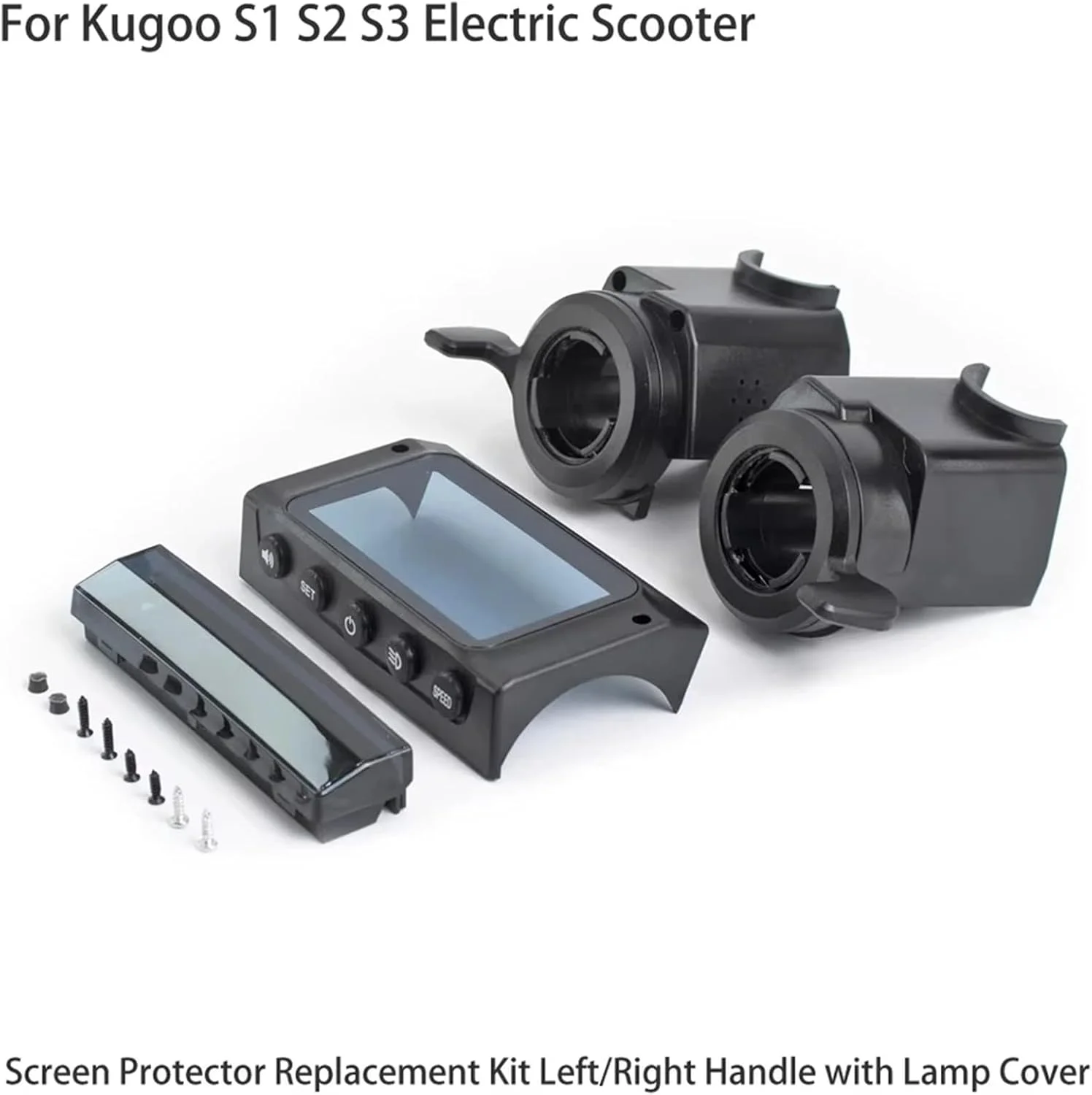 محافظ صفحه نمایش Szwaldaper، مناسب برای اسکوتر برقی Kugoo مدل های S1 S2 S3، پوشش مقاوم در برابر سایش + 2 عدد دسته انگشتی + محفظه لامپ + محافظ صفحه نمایش