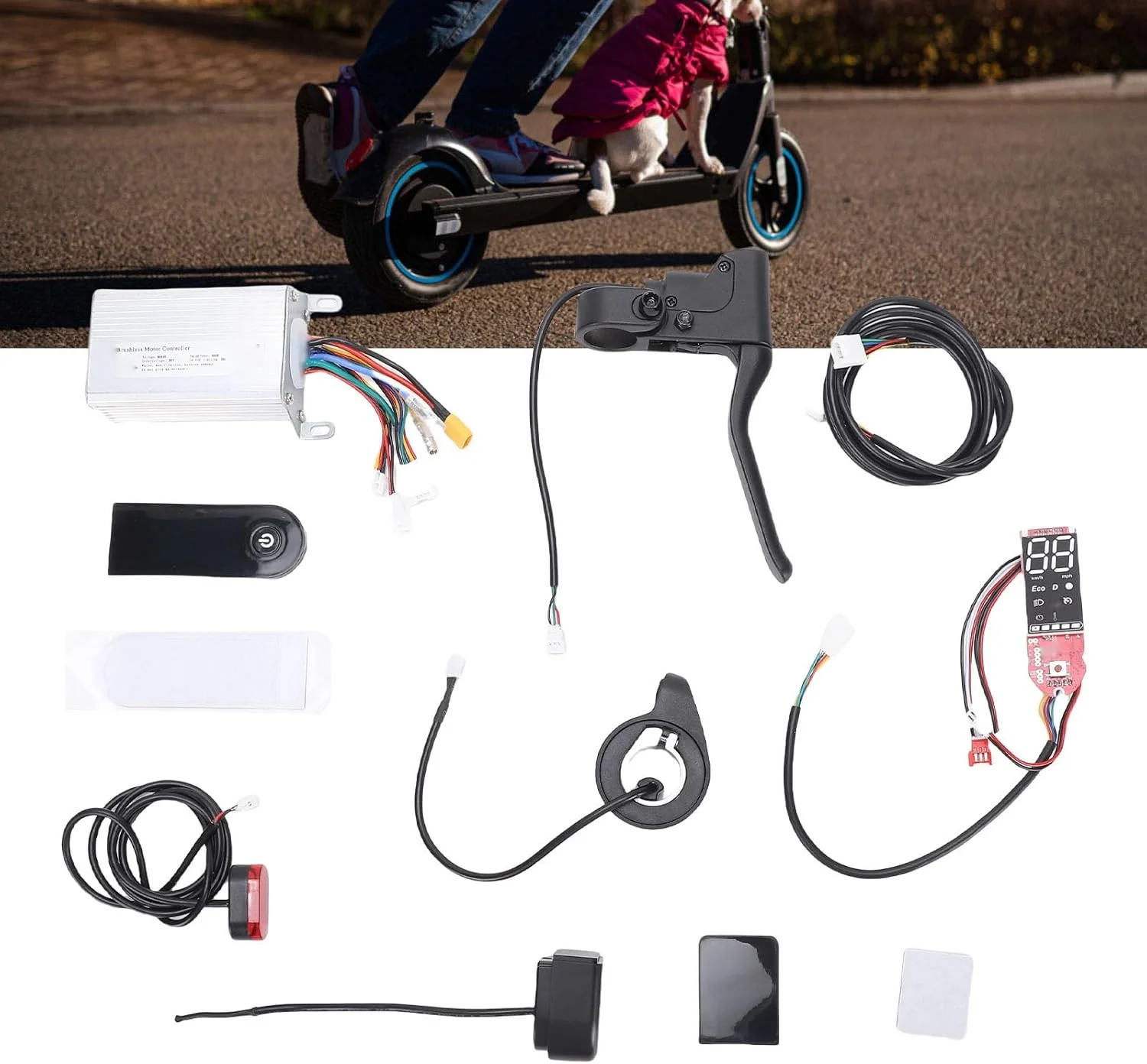 کیت کنترلر اسکوتر برقی YUEHISY برای قطعات اسکوتر Xiaomi M365 PRO، کیت برد کنترلر دسته ترمز پانل دیجیتال 350 وات BT