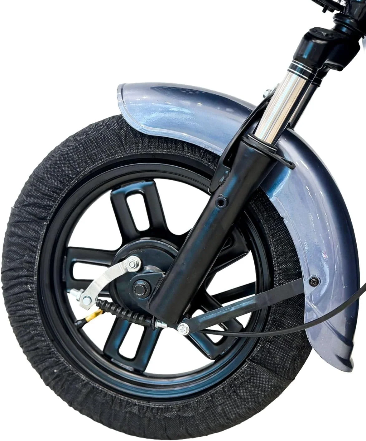 اسکوتر برقی VLRA Super Bike، آبی، با سبد جلویی، چراغ جلو LED، صندلی دو نفره، سیستم جذب شوک