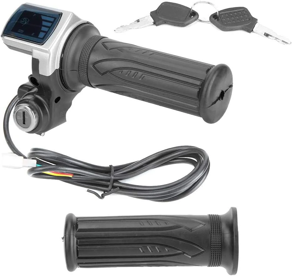 دسته گاز برقی Akozon 36V نیمه چرخشی با نشانگر LED قدرت و قفل کلید برای دوچرخه های برقی، اسکوترها و موتورسیکلت
