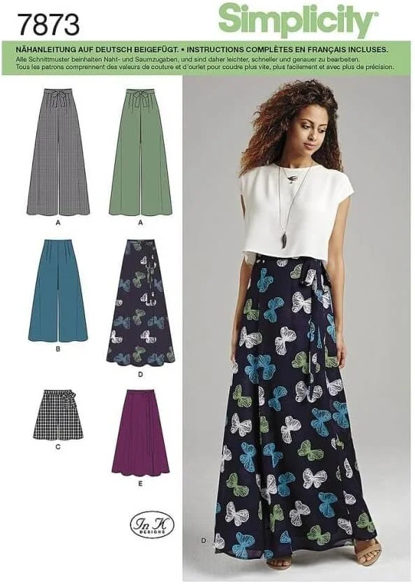 الگوی خیاطی شلوار پا گشاد، شورت و دامن ماکسی زنانه Simplicity US1069D5، کد 1069، سایزهای 4-12