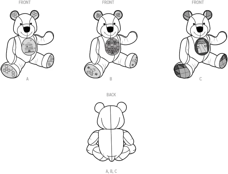 کیت الگوی خیاطی خرس عروسکی پر شده سادگی اثر کارلا ریس دیزاین، کد S9731، یک سایز، چند رنگ