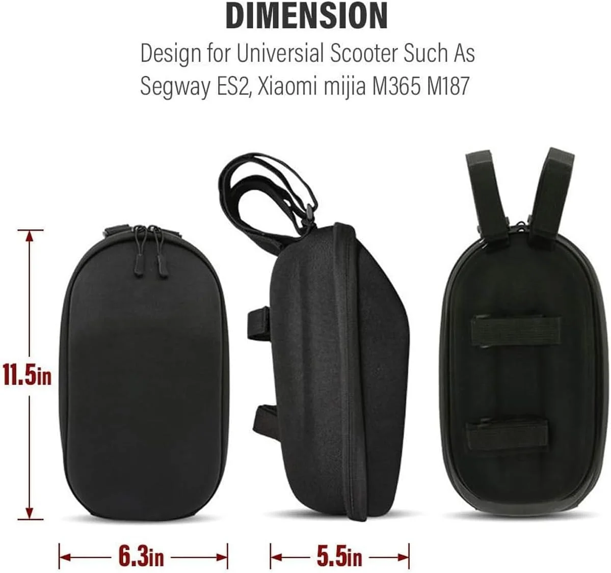 کیف حمل اسکوتر ALMEKAQUZ برای اسکوتر M365 و سری ES، کیف آویز جلوی اسکوتر برقی EVA بادوام مناسب برای حمل شارژر و ابزار، سازگار با M365 / ES