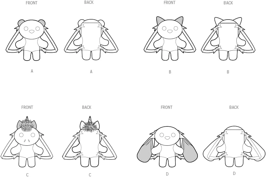 الگوی خیاطی عروسک های پارچه ای سیمپلیسیتی، چند رنگ