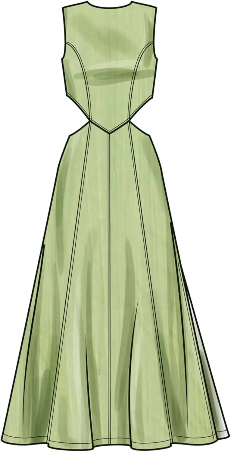 الگوی خیاطی SIMPLICITY مدل SS9920U5، لباس زنانه با تغییرات یقه و قد، سایز U5 (16-18-20-22-24)