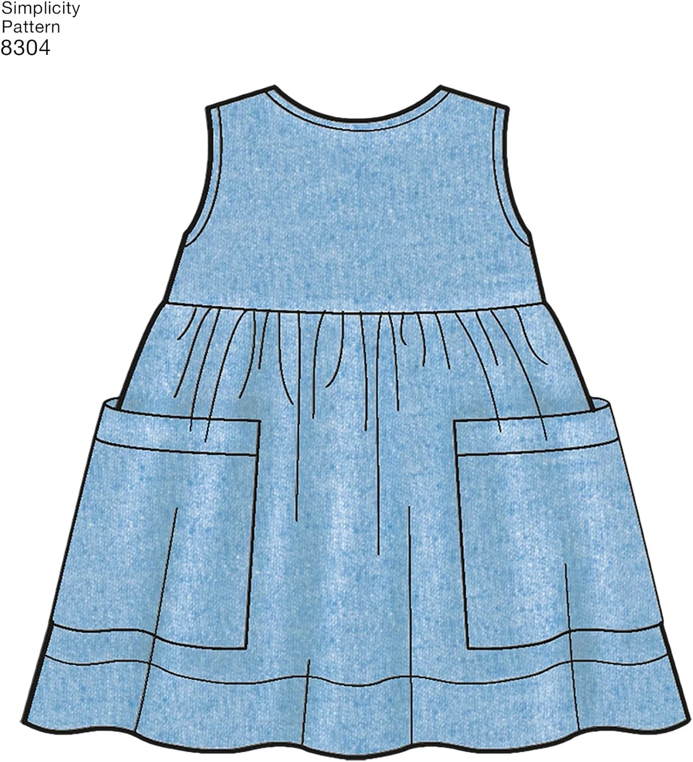 الگوهای خیاطی لباس کودک Simplicity US8304A شامل لگینگ، پیراهن، پیش بند و هدبند، سایز XXS-L