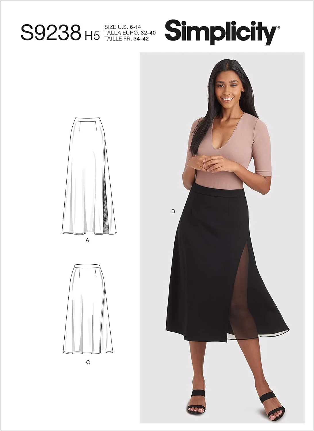 الگوی خیاطی دامن مدل دار زنانه Simplicity SS9238H5، کد طراحی S9238، سایزهای 6-14