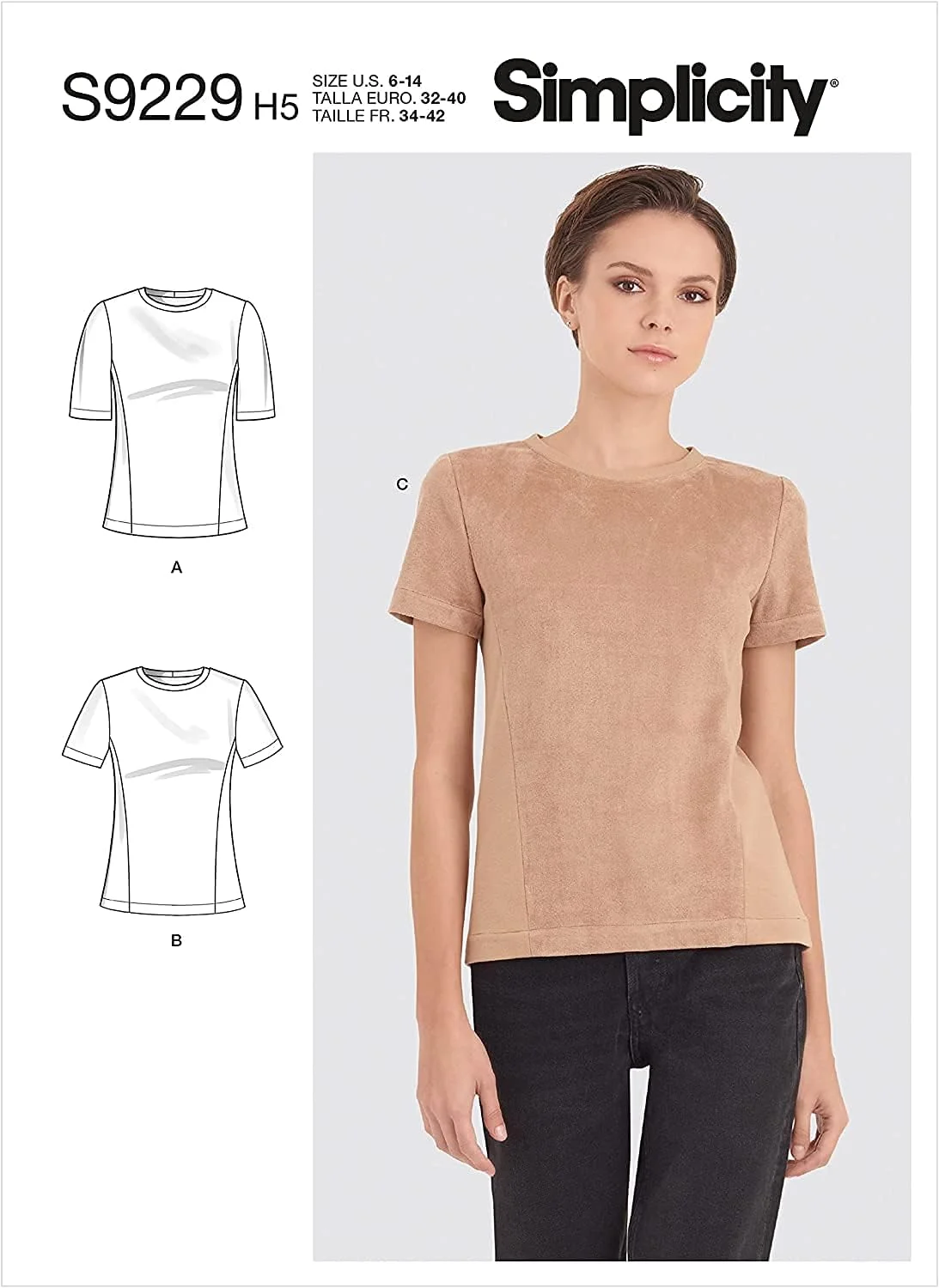 الگوی خیاطی تی‌شرت بافتنی زنانه Simplicity SS9229U5، کد طراحی S9229، سایزهای 16-24
